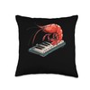 Cherry Shrimp Playing The Piano Throw Pillow
