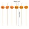 Honbay 100PCS Fall Pumpkin Bamboo Cocktail Picks Fruit Hamburger Toothpicks