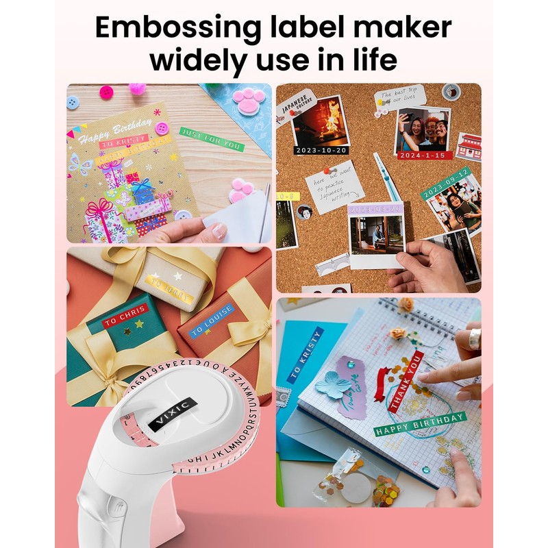 Embossing Label Maker Machine, 3D Portable Embossed Label Maker with
