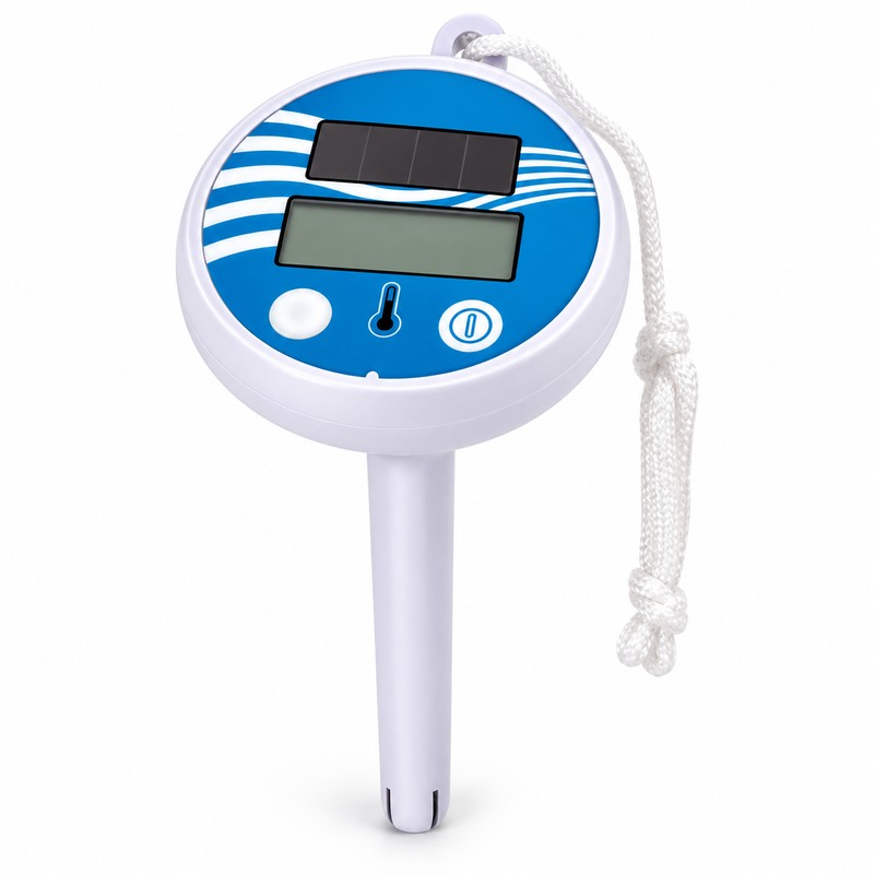 Solar Floating Pool Thermometer, Digital LCD Water Temperature Gauge with