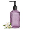 Topsky Stripe Glass Soap Dispenser with Black Plastic Pump, 400ml