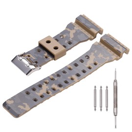 MCXGL 16mm Resin Strap Replacement for casio g shock ga110 ga100 ga120 gd100 g8900 Men's Rubber Watch Band （Includes 2 loops）