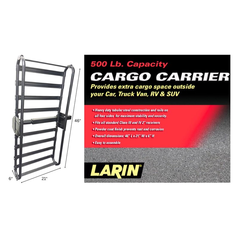 46 x21x6 inch Hitch Mount Steel Cargo Carrier Luggage Basket