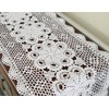 gracebuy White 15x51 Inch Rectangle HANDMADE Cotton Crochet Lace Tablecloth