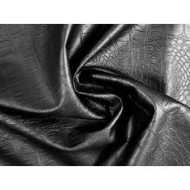 Faux Leather Alligator Skin PU Fabric Material Black 1MTR
