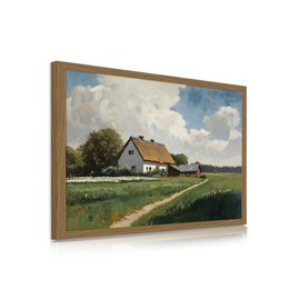 XMMPOT Vintage Country Cottage Wall Art: Abstract Farmhouse Barn Decor Spring Framed Artwork for Walls Decorations Nature Scenery Kitchen Canvas Framed 12x15in