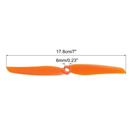 QUARKZMAN 7035 Propellers 7 x 3.5 Prop 2 Impeller Rigid Wing Orange Replacement Supports with Adapter Rings for Airplane RC Tarpaulin Pack of 8