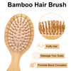 Small Hair Brush, Bamboo Hair Brush with Round Bristles for