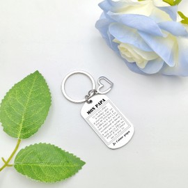 JRZDFXS Keyring for Dad, Gift for Dad, Father's Day, Birthday Gift, Family Gift, Silver, L, silver, L