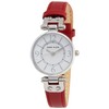 ANNE KLEIN Women's Leather Strap Watch, Red/Silver, Quartz Movement