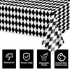 Hegbolke 4 Pack Black and White Checkered Tablecloths, Gingham Table