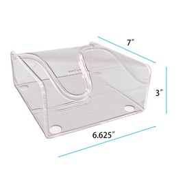 Sarpu Tecz Clear Acrylic Napkin Holder Cocktail Napkin Holder with Weight Arm, 6.5"x6.5" Acrylic Luncheon Napkin Holder for Kitchen Counter, Dining Table, Bathroom Vanity(1pc)