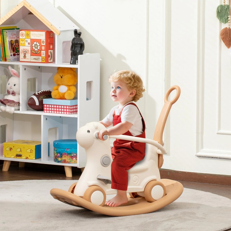 Qaba 4-in-1 Rocking Horse with Detachable Balance Board for 2-5
