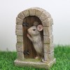 Fyne-Finds Mouse Door Statue Indoor Garden Outdoor Home Tree Animal