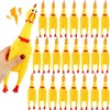 24 Pack 11 Inch Squeeze Rubber Chicken Large Yellow Screaming