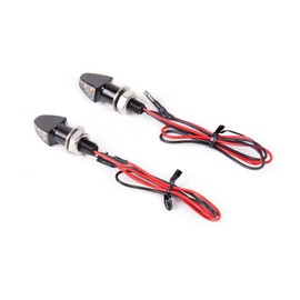 Entrotech Motorcycle Turn Signals, Universal LED, Ultra Small, Set of 2, Ultra Small, M8, E-Mark, Amber, 12 V, High Brightness, Mini, Nano, Small, Waterproof, For Harley Motorcycles, Micro Mini Turn