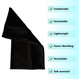 WESTEND CHOICE Extra Wide Headbands 11cm Plain Stretchy Kylie Head Band Unisex Bandeau Headbands for Women & Men Soft Hairbands Yoga Bandana Headband (Black)