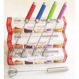 Magic Whisk Best Gift 14" Semi-Automatic Manual Self Turning Stainless Steel Whisk Miracle - Blue