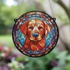 Labrador Fox Red Stained Glass Effect Suncatcher - Garden Gift