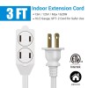 DEWENWILS 3 Pack 3FT Outlet Extension Cord Flat Plug, NEMA