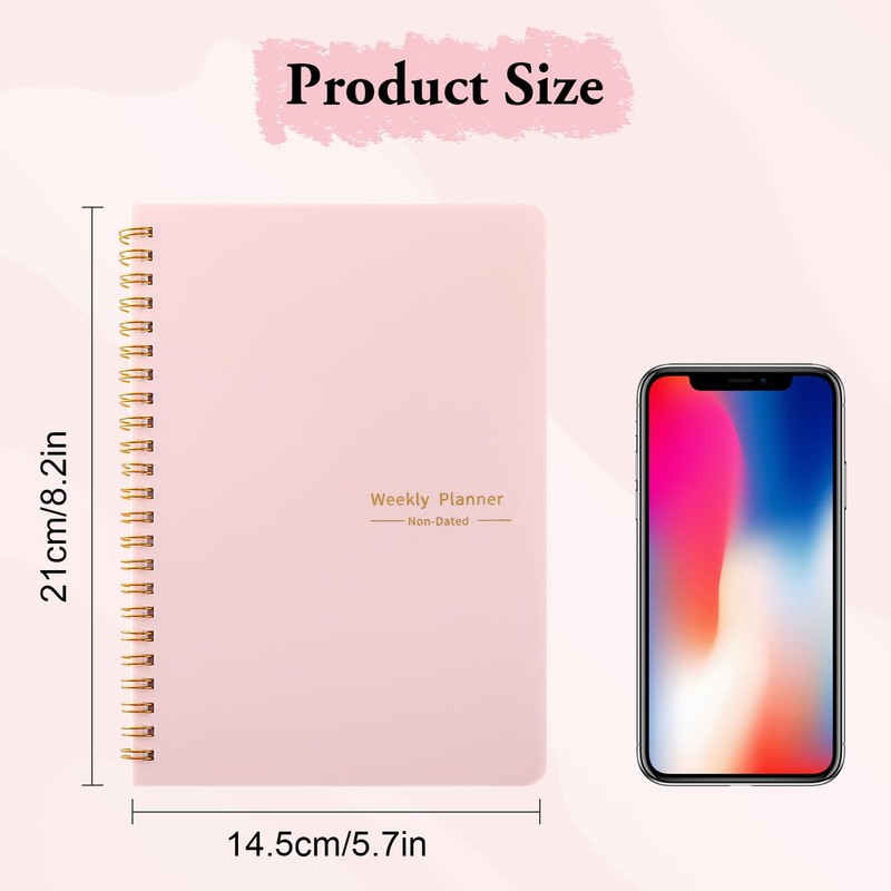 Weekly Planner Notebook, Undated A5 To Do List Notebook 52