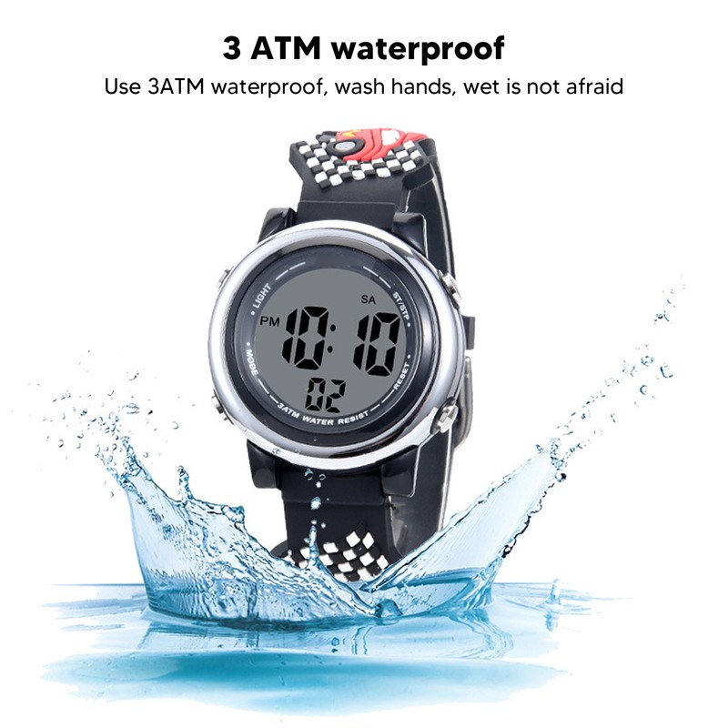 Boy Digital Watch Cartoon Waterproof Stylish Multifunctional LED Backlight Sports