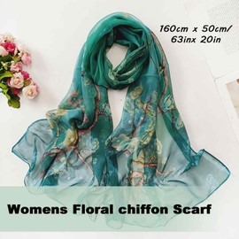 Chiffon Scarf Women -Ladies Scarves Lightweight Floral Print Chiffon Scarfs Shawls and Wraps for Womens Spring Autumn,Satin Scarfs for Women Lightweight Fashion Ladies Scarves Silky Feeling Shawl Wrap