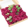 ZCETCW Artificial Flowers 30pcs Real Beautiful Blush Foam Fake Roses