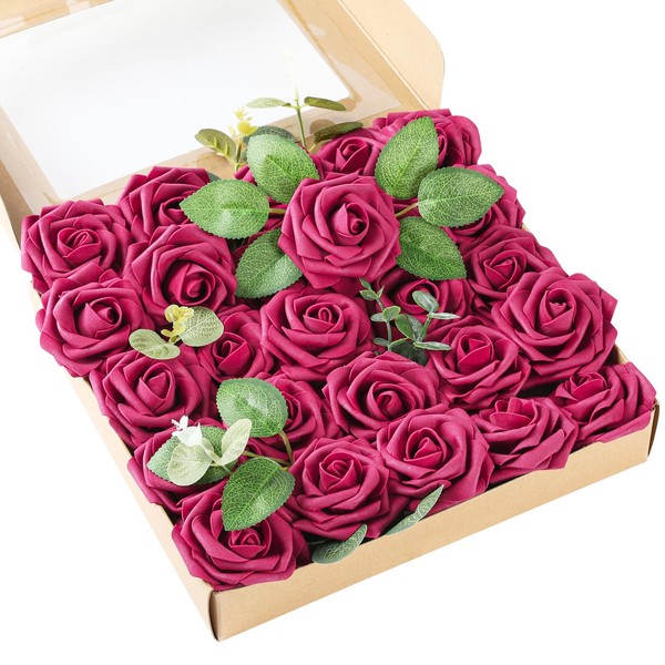 ZCETCW Artificial Flowers 30pcs Real Beautiful Blush Foam Fake Roses