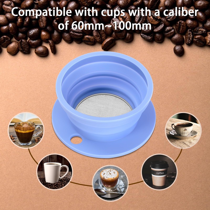 VVGCS Collapsible Paperless Pour Over Coffee Dripper, Single Cup Travel
