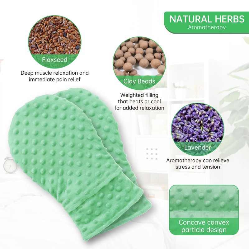 Microwavable Therapy Mittens Lavender Hand Warmer Gloves with Arthritis Compression,Moist