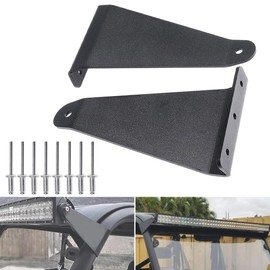 Front Upper Roof Windshield Pro-fit Cage 50-52 inch Curved Light Bar Mount Brackets Compatible with Polaris Ranger 570 900 1000 XP 900 EPS