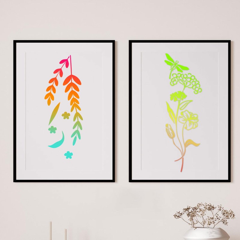 Tinoaly 12pcs Large Leaf Vine Stencils, Leaf & Flower Stencils