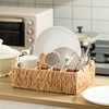 LemonRoad Wicker Silverware Caddy for Party Water Hyacinth Utensil Holder