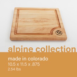 badboyboards Made in the USA (Maple, 11.5" x 10.5" x 0.875") Large Wood Cutting Board with Juice Groove, Reversable, No Staining - Raw Wood, Free of BPA, phthalates, and Formaldehyde Knife Friendly