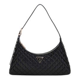 GUESS Women's Eco Rianee Shoulder Bag, Black, One Size