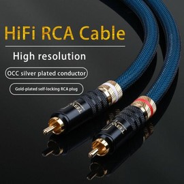 ATAudi 호환O 듀얼 Rca 케이블 G5 최고급 실버 도금 RCA 남성-남성 [02 3미터] ATAudi Compatible Dual RCA Cable G5 High-End Silver Plated RCA Male-Male [02 3 Meters]