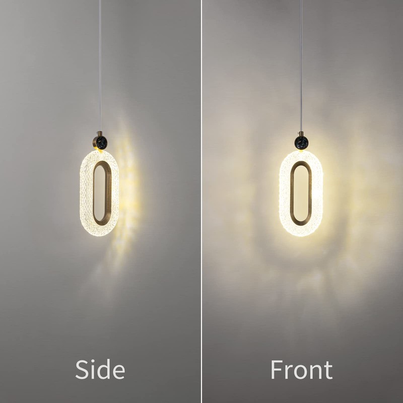 zhllmq Pendant Lighting for Kitchen Island LED Dimmable Modern Gold