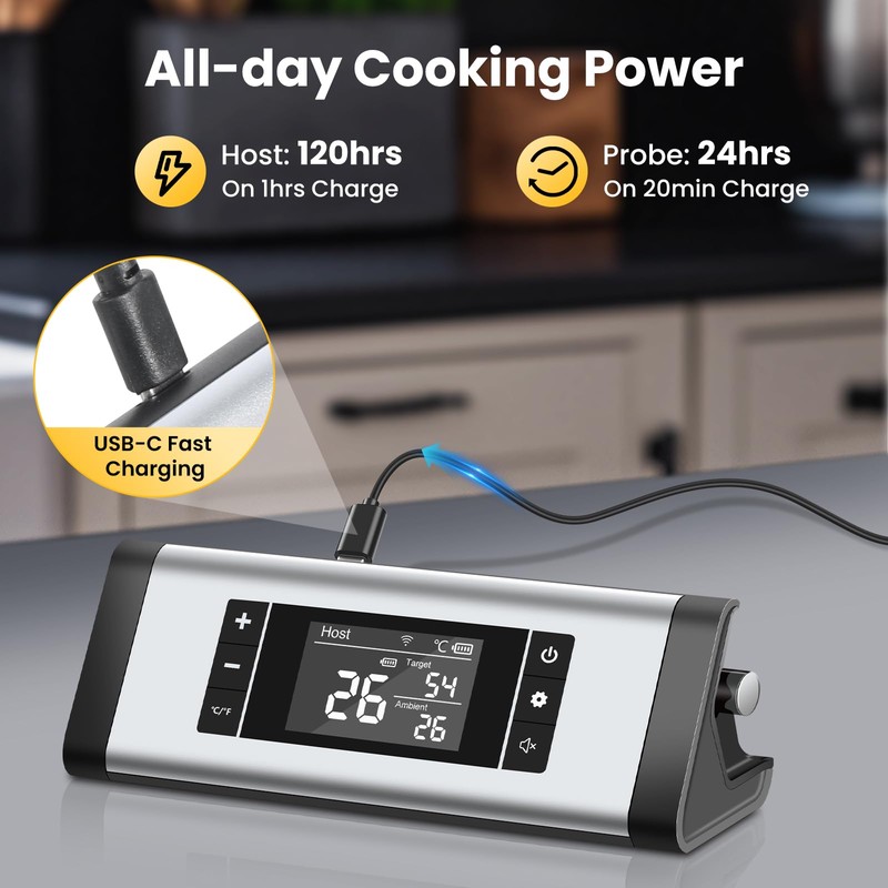 Meat Thermometer Wireless Bluetooth Grill Thermometer