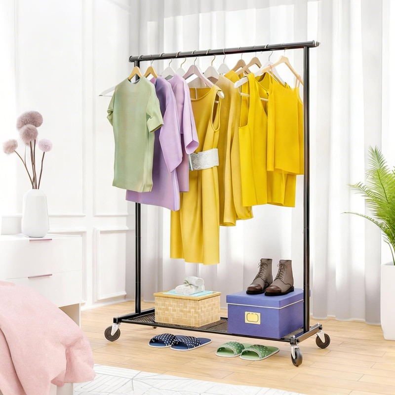 Ekisemio Clothes Rack for Hanging Clothes, 64.25 Inch Clothing Racks