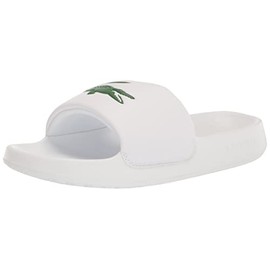 Lacoste Men's Serve Slide 1.0 Sandal, White/Green, 9