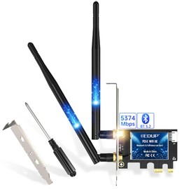 EDUP PCIe WiFi 6 Card 5.1 AX 3000 Mbps AX200 Dual Band 5.GHz/2.4GHz PCI-E Wireless WiFi Network Adapter Card for Desktop Windows 10 64-bit