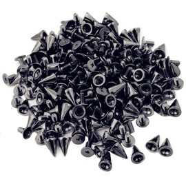 [Garden adagyou] Garden Adagio Studs Parts Studded Spike Set of 100 Gold/Silver Belt and Shoes rimeiku・ Making Diameter 7 mm X Height 10 mm Black Metal (Black)