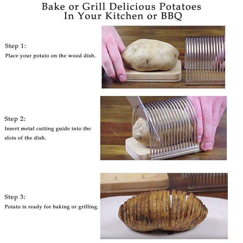 Hasselback Potato Slicing Rack Cutter Onion and Tomato Slicing Rack