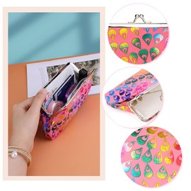 Oyachic 2 Packs Large Purses Spring Buckle Vintage Coin Purses Purse Kiss-Lock Purse Snap Wallets with Clip Closure Click Closure, Royal Blue + Rose Red