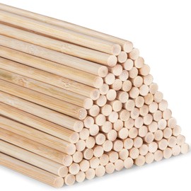 AUSYDE Bamboo Sticks for Crafts, 30 cm, Round Stick, 100 Pieces 4 mm / 0.16 Inch Wood, Round Wood for Crafts, High-Quality Bamboo Stick
