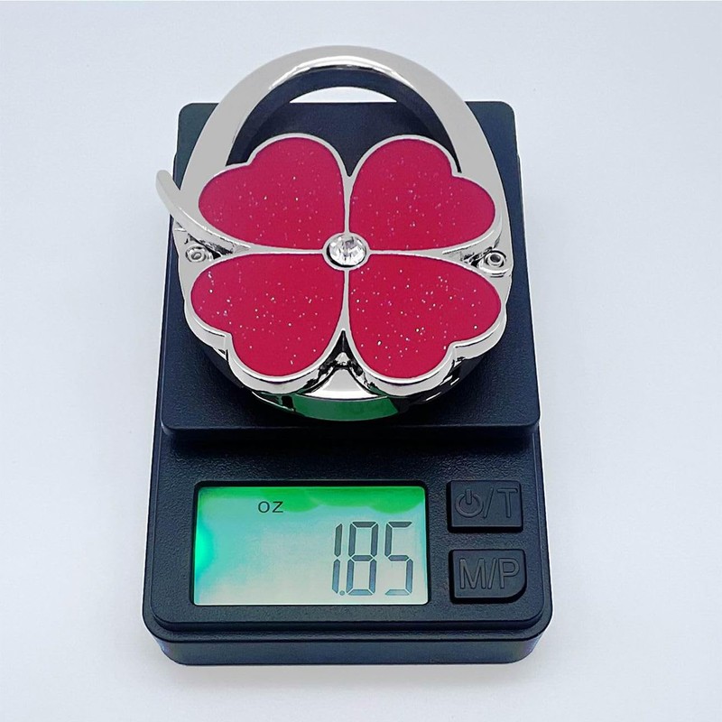 ROFLYER Four Leaf Clover Design Foldable Handbag Hanger Folding Purse