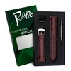 RBIPO 22mm Leather Watch Band Alligator Grain Quick Release Replacement