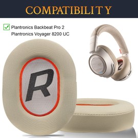 SOULWIT Cooling Gel Earpads Replacement for Plantronics BackBeat Pro 2, Voyager 8200 UC Headphones, Ear Pads Cushions with High-Density Noise Isolation Foam (Gold)