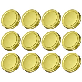 uxcell 24 Pcs Mason Jar Lids, 70mm/2.76" Regular Mouth Tin Plate Caps Leak Proof for Canning Jars Kitchen Storage, (Gold)